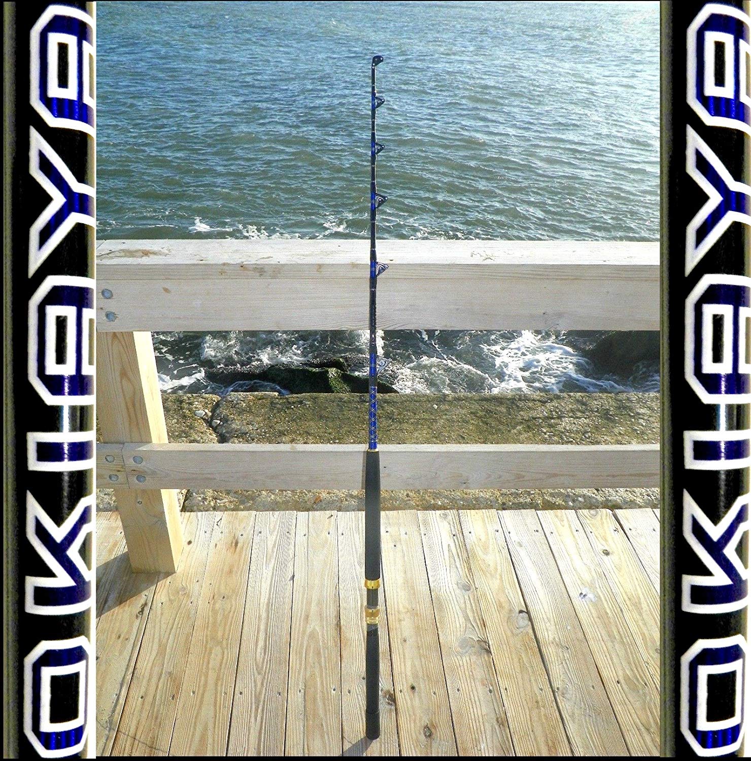 100-120 lb Roller Tip Deep Drop Trolling 3pc Saltwater Fishing Rod 
