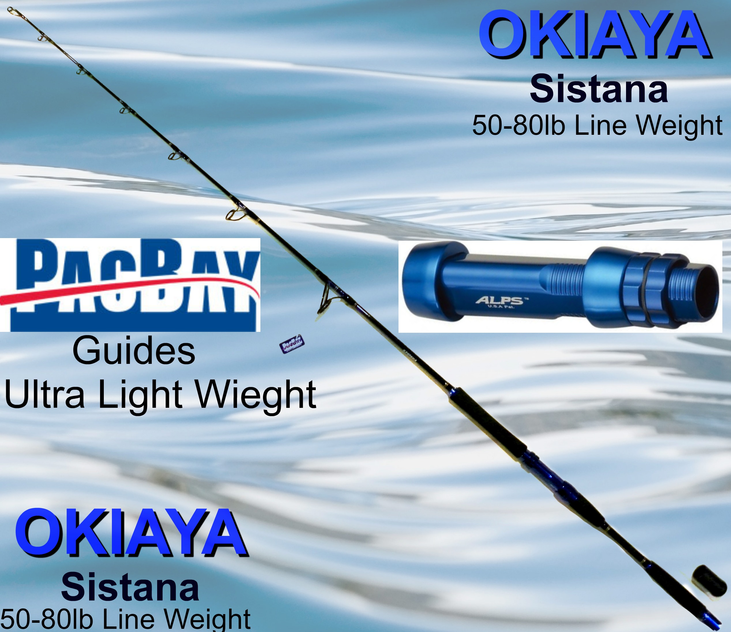 OKIAYA CARBON SISTANA SPINNING SERIES 50-80 LB TOURNAMENT RODS, Okiaya Fishing  Rods