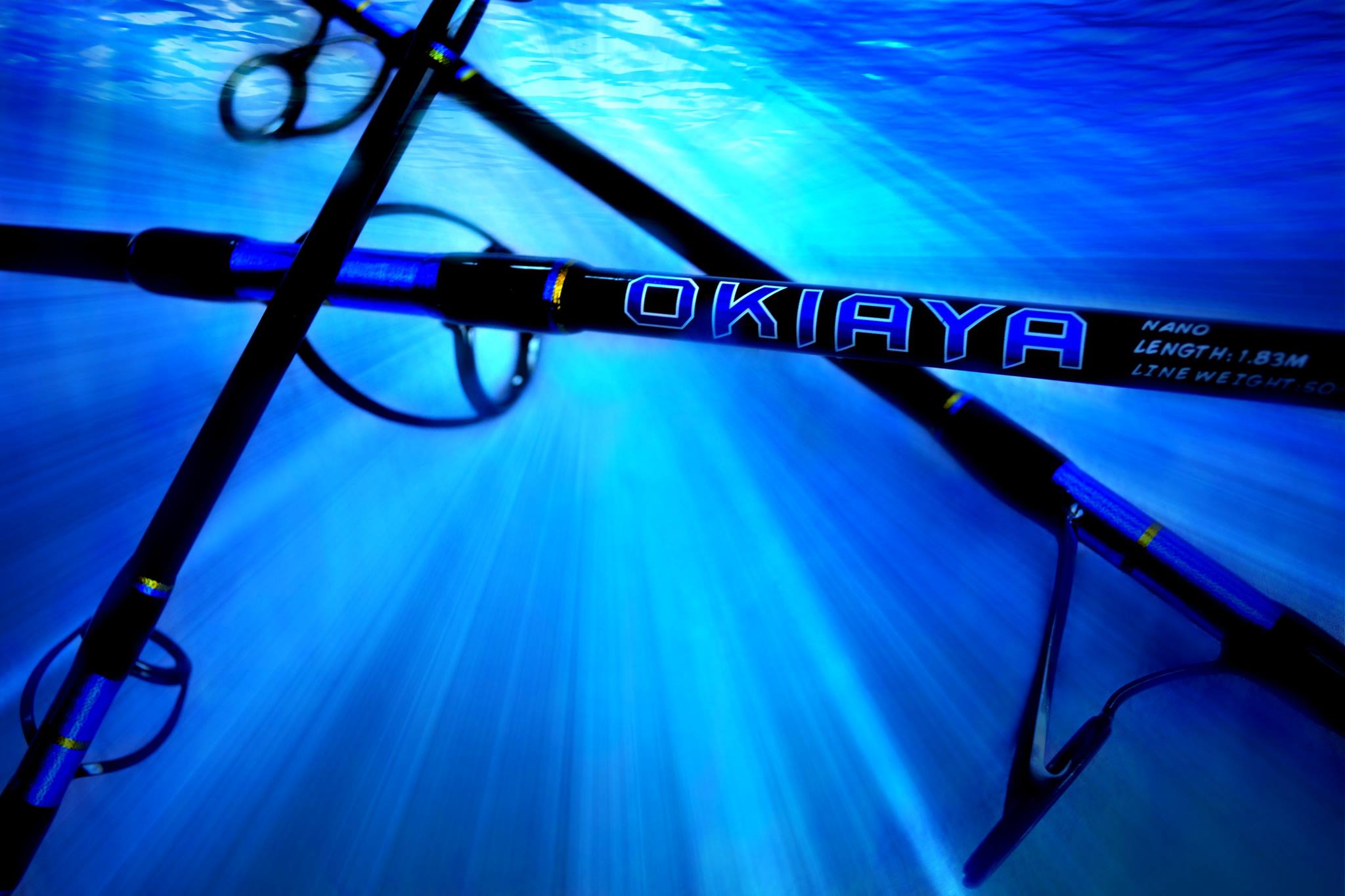 OKIAYA COMPOSIT 80-130LB “BLUELINE SERIES” SALTWATER ROLLER ROD 6ft