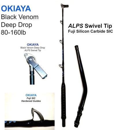 OKIAYA "Black Venom" Deep Drop Bent Butt ALPS RX SWIVEL TIP FUJI SIC GUIDES