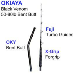OKIAYA BENT BUTT 80-130 LB "BLACK VENOM PRO" TOURNAMENT ROD