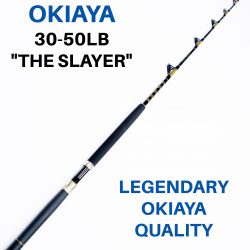 OKIAYA STANDUP TROLLING RODS 80-130LB BLACK VENOM-PRO CARBON BLANK/FUJI  GUIDES, Okiaya Fishing Rods